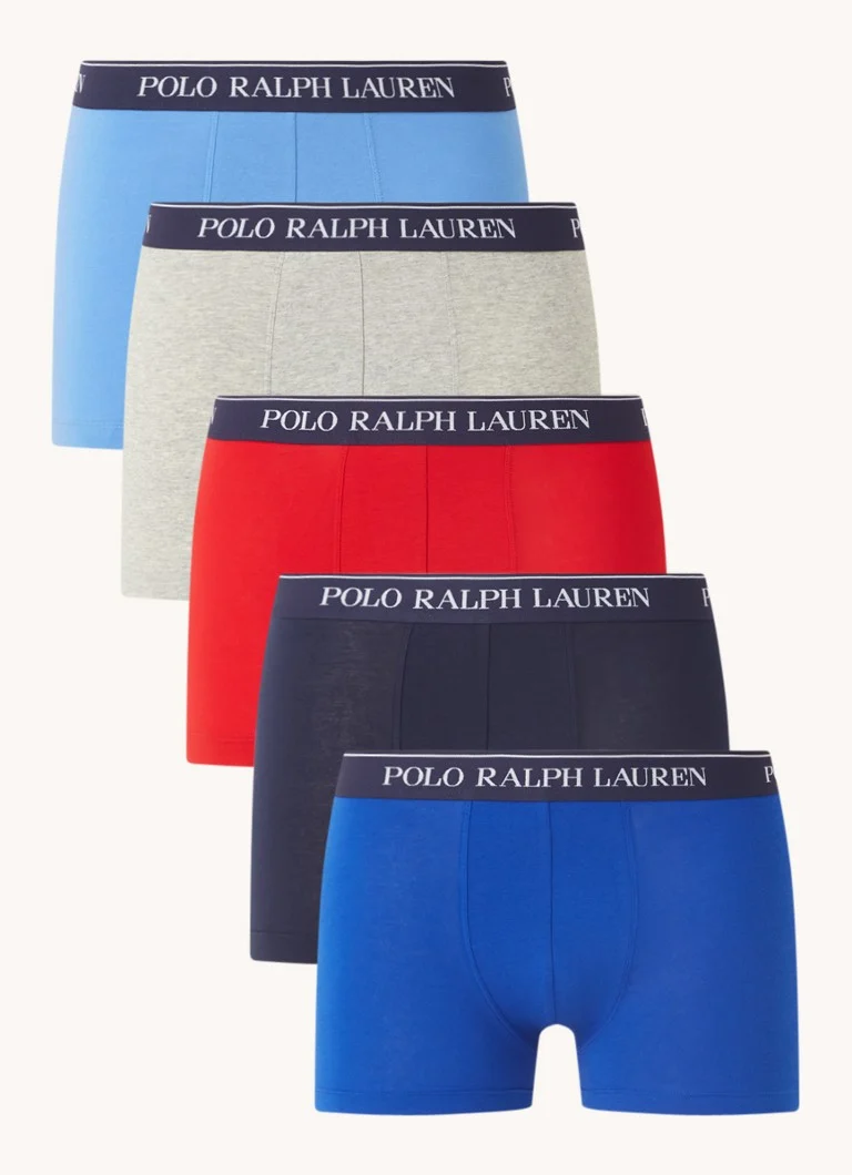 Lot de 5 boxers Ralph Lauren avec ceinture logotée