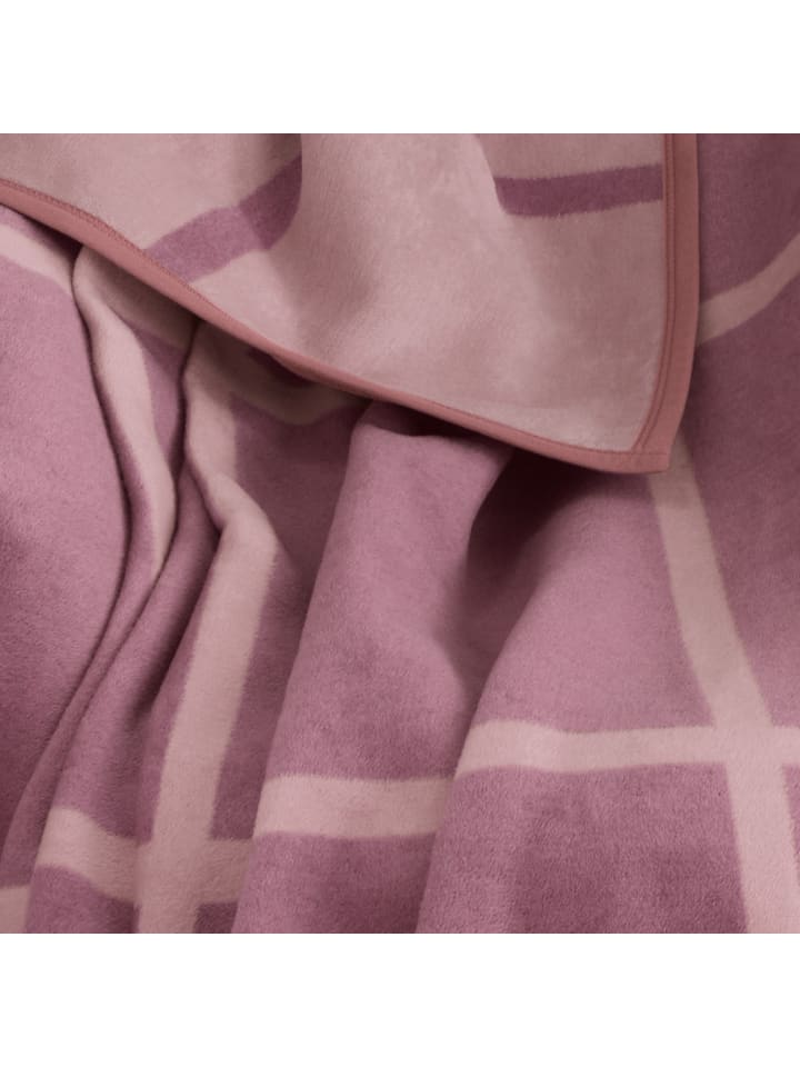 LOOKS by Wolfgang Joop Jacquard, Baumwollmischung Wohndecke in rosé günstig kaufen 150 x 200 cm