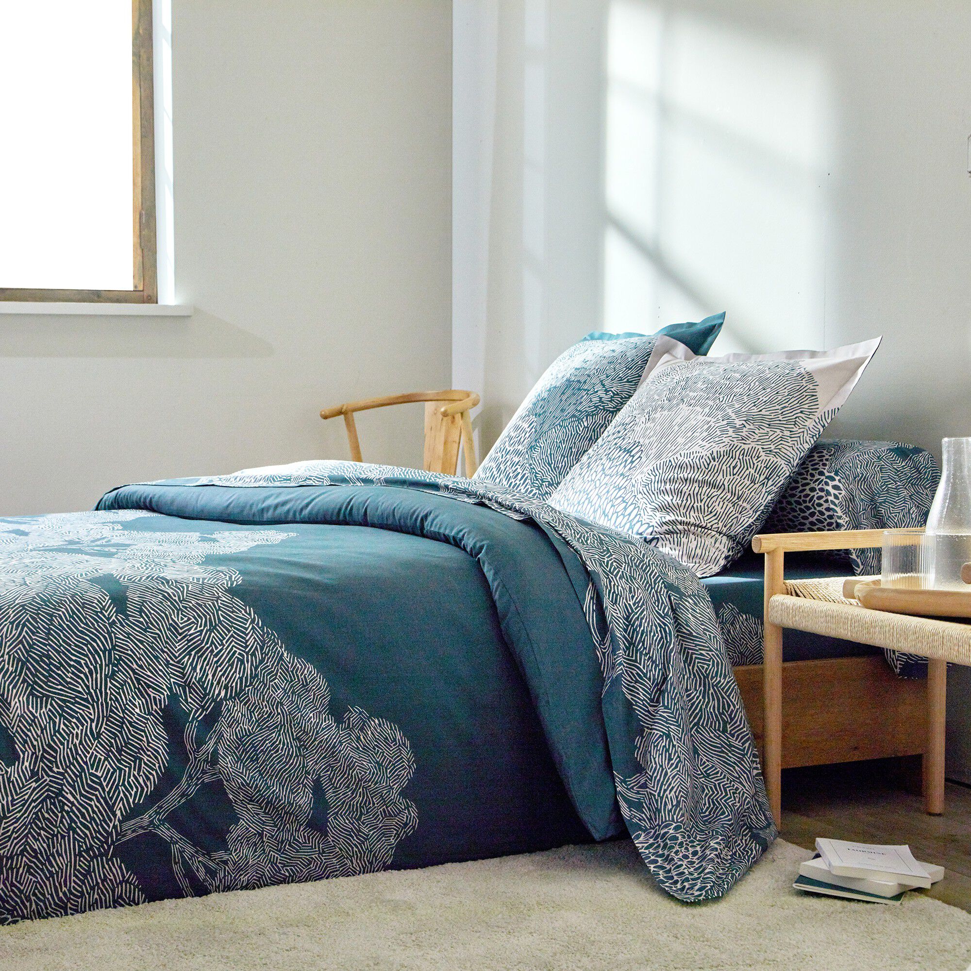 Linge de lit Gaelle en coton imprimé