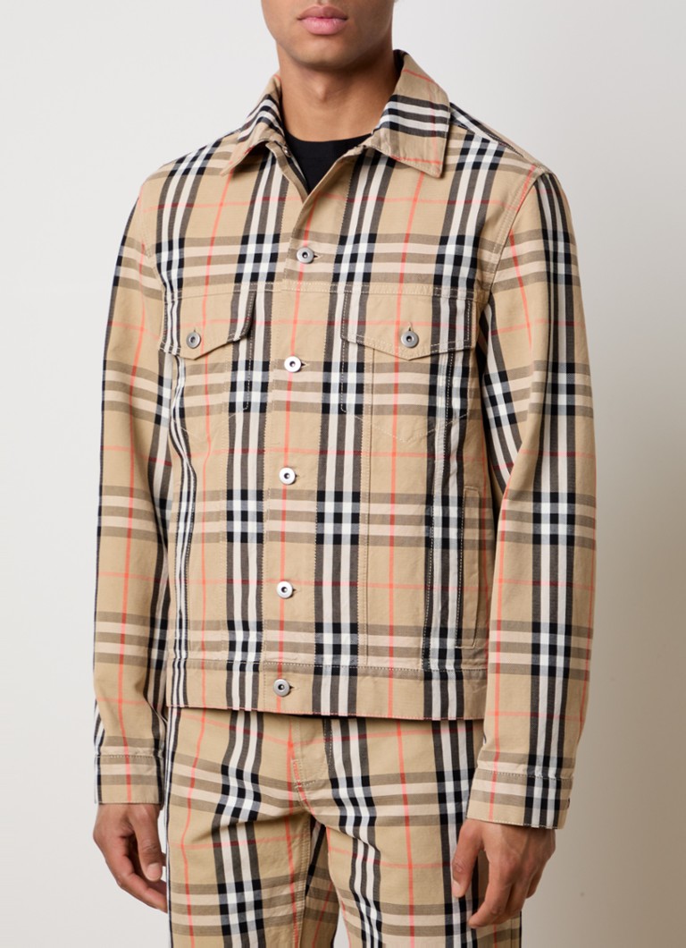Burberry overshirt with check pattern and chest pockets