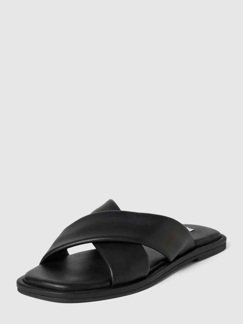 Slides mit gekreuzten Riemen in schwarz