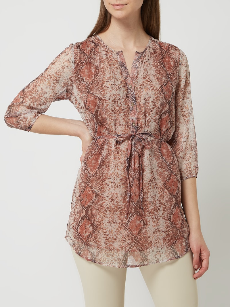 Tunika aus Chiffon in rostrot