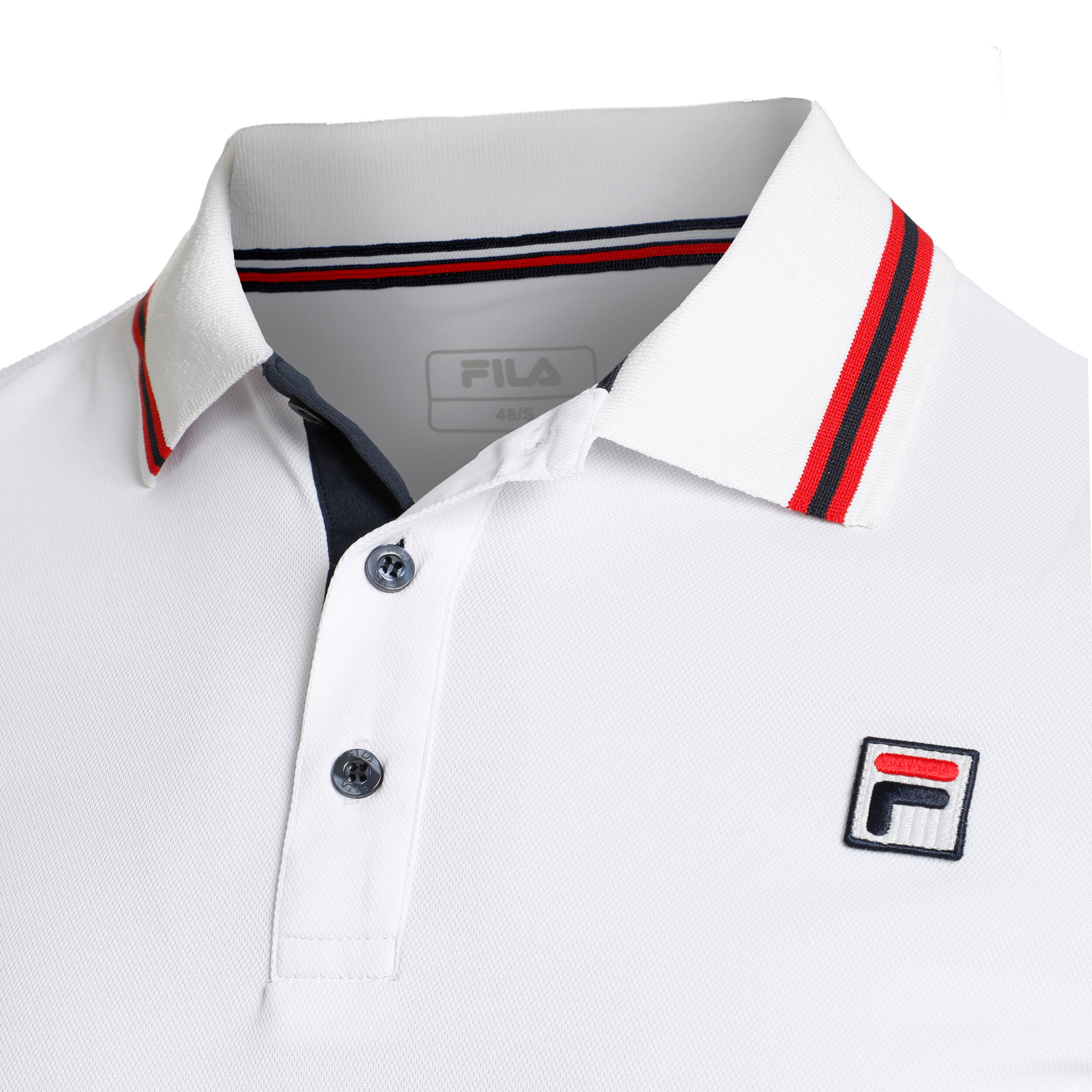 Core Button Piro Polo Herren - Weiß, Rot