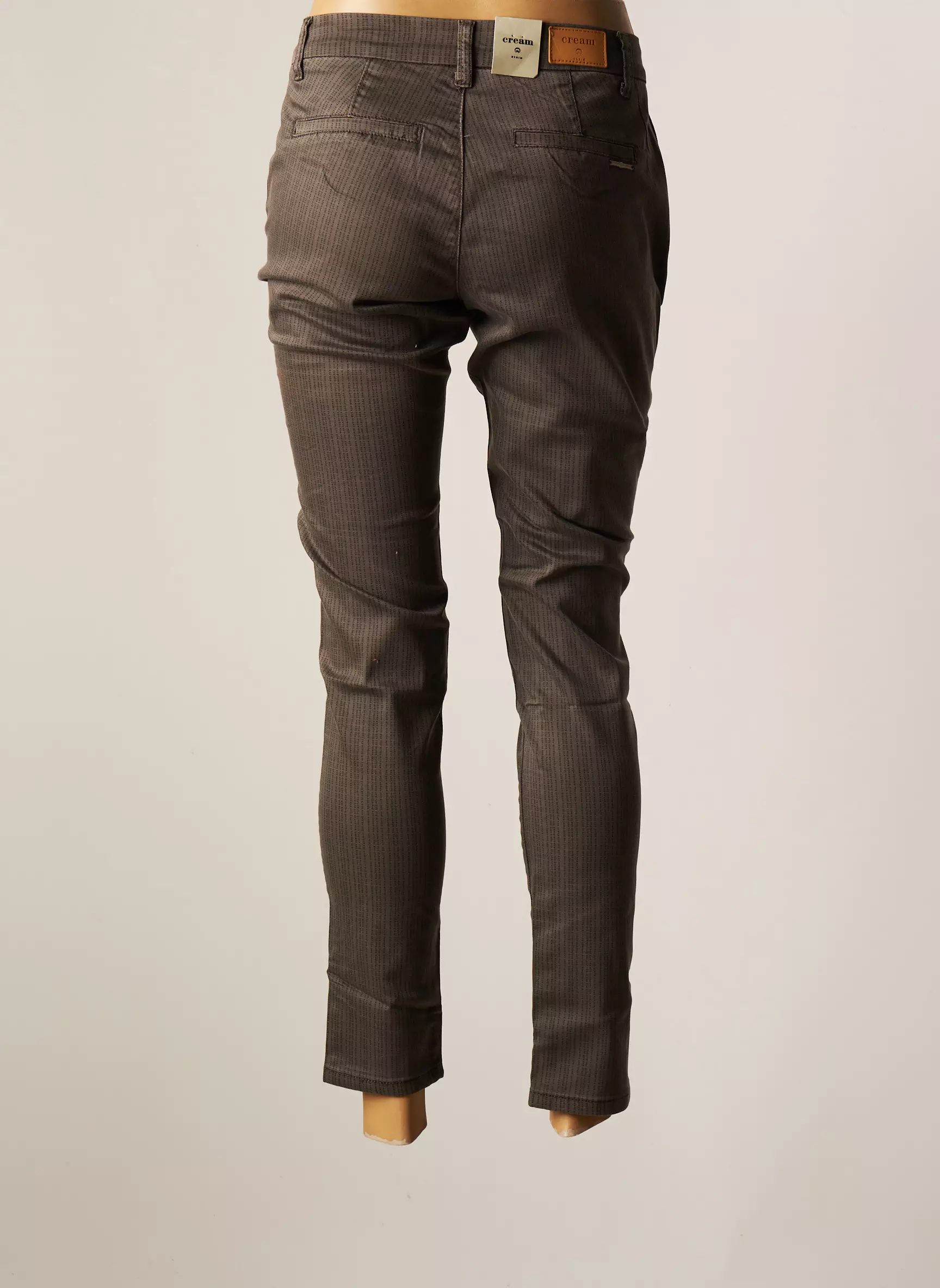Cream Pantalons Chino Femme couleur gris