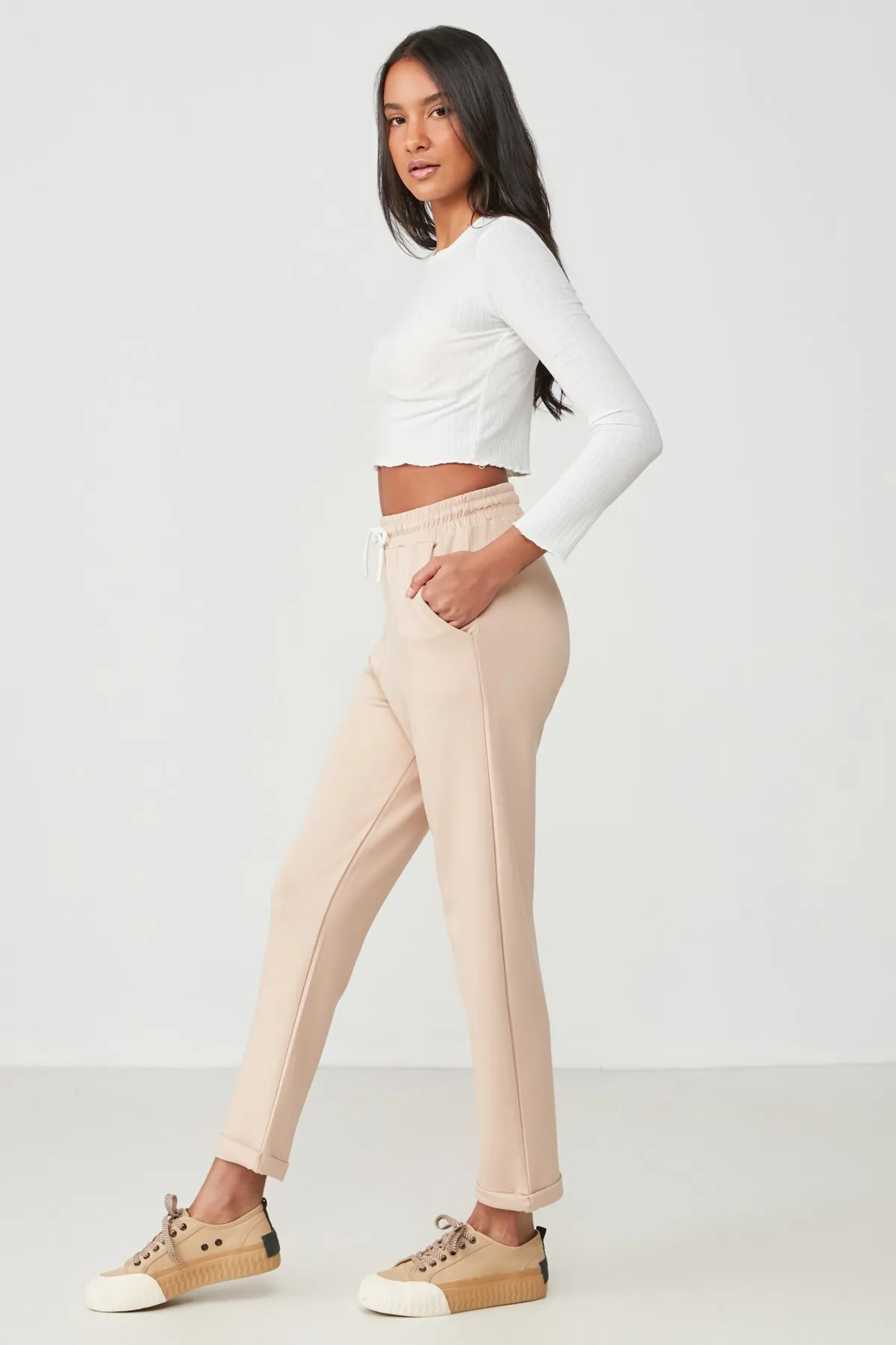 C&City  Doppelbein-Jogginghose 738 Milchbraun