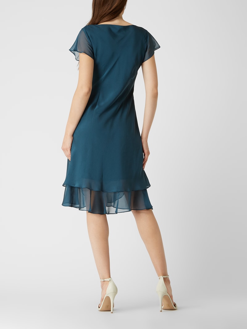 Cocktailkleid aus Chiffon in petrol meliert