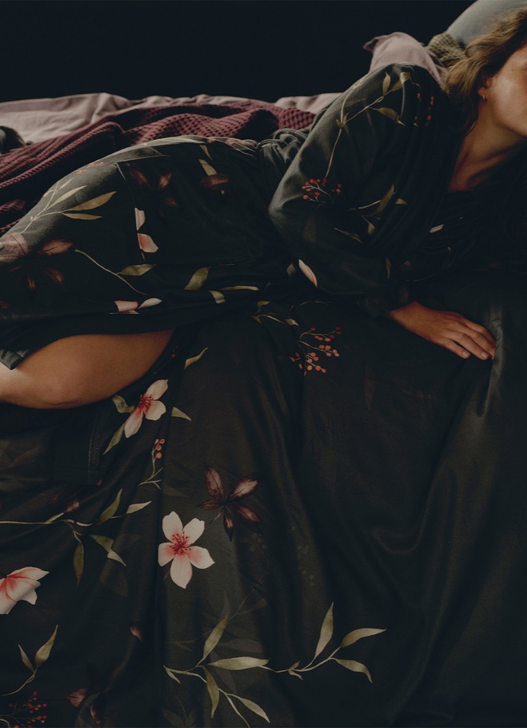 Halat de baie unisex Vandyck Nora cu imprimeu floral