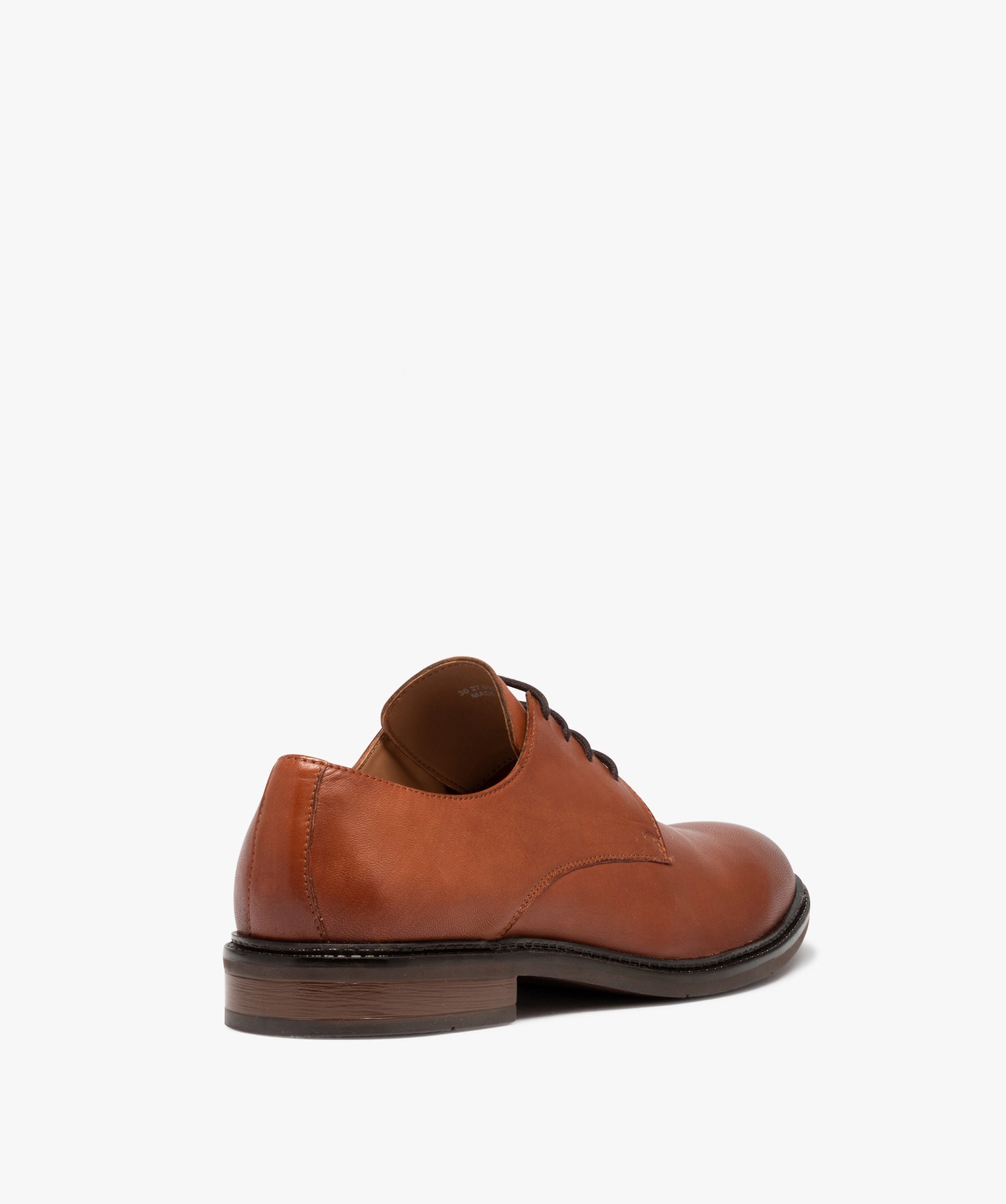 Derbies homme classiques dessus cuir uni à lacets camel | GEMO