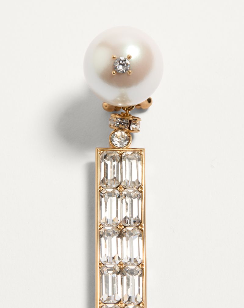 San Fin oorbellen van metaal, parels en Swarovski® kristallen