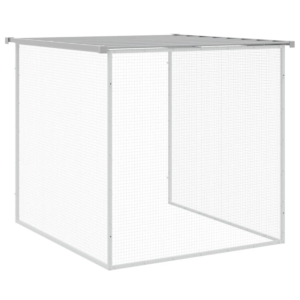 vidaXL Voliere Hühnerkäfig mit Dach Hellgrau 203x98x90 cm Verzinkter Stahl