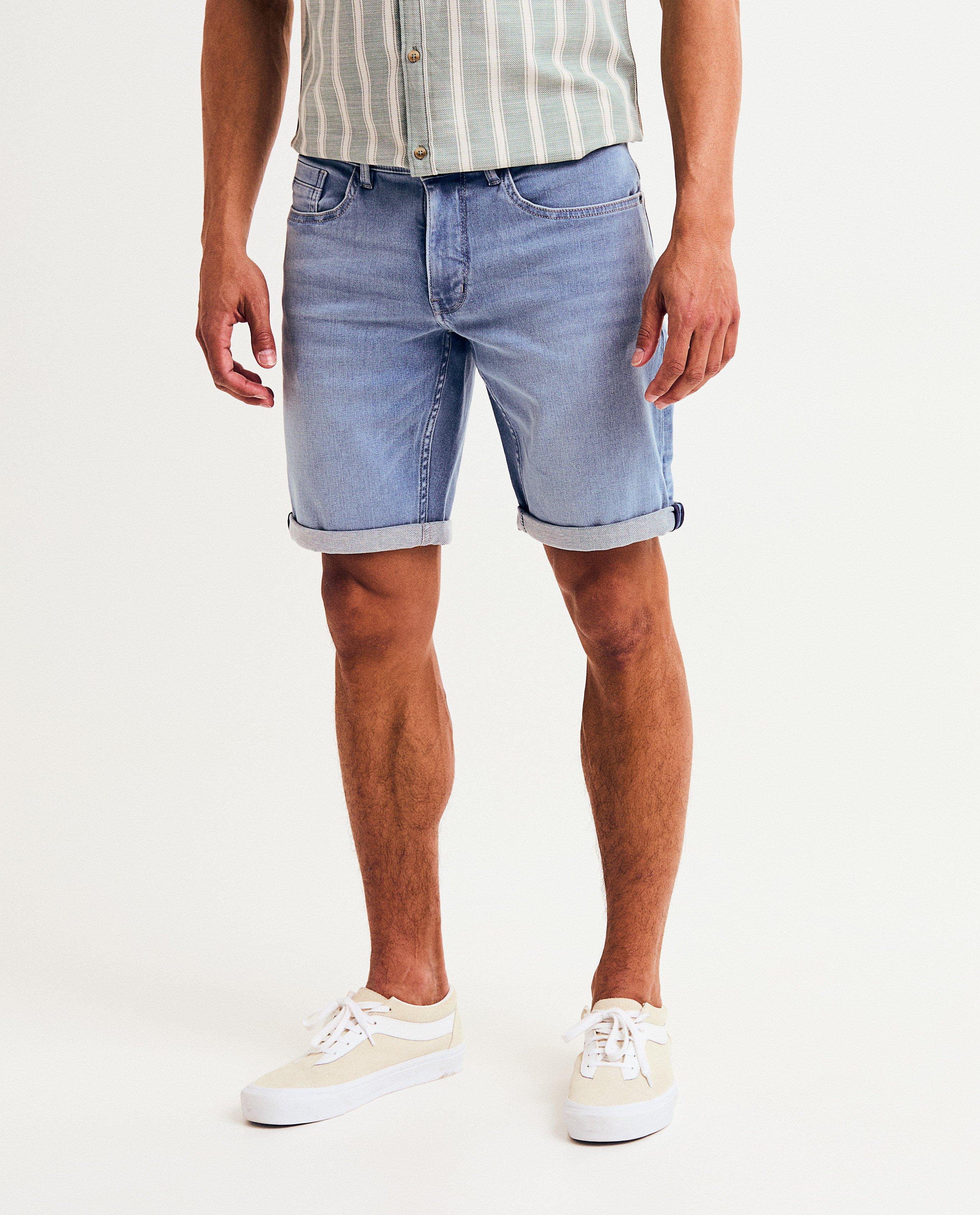 Quarterback Ljusblå jeansshorts ljusblå