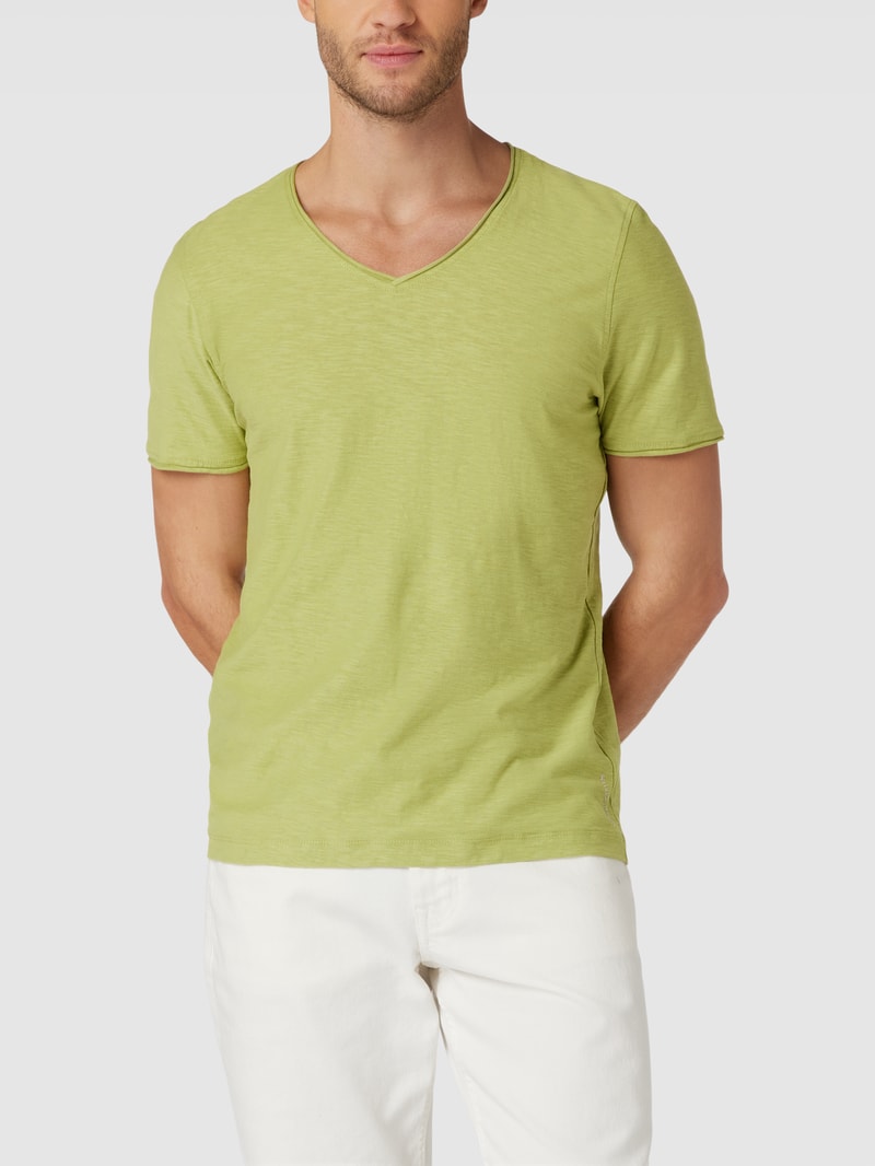 T-Shirt mit V-Ausschnitt in hellgrün