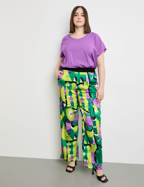 Palazzohose mit Allover-Print Carlotta