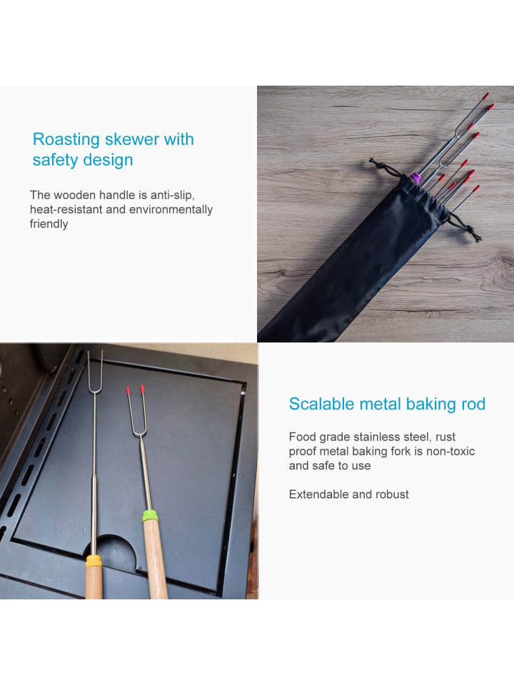 Intirilife 8x Grillspieße mit Aufbewahrungstasche in Bunt günstig kaufen onesize