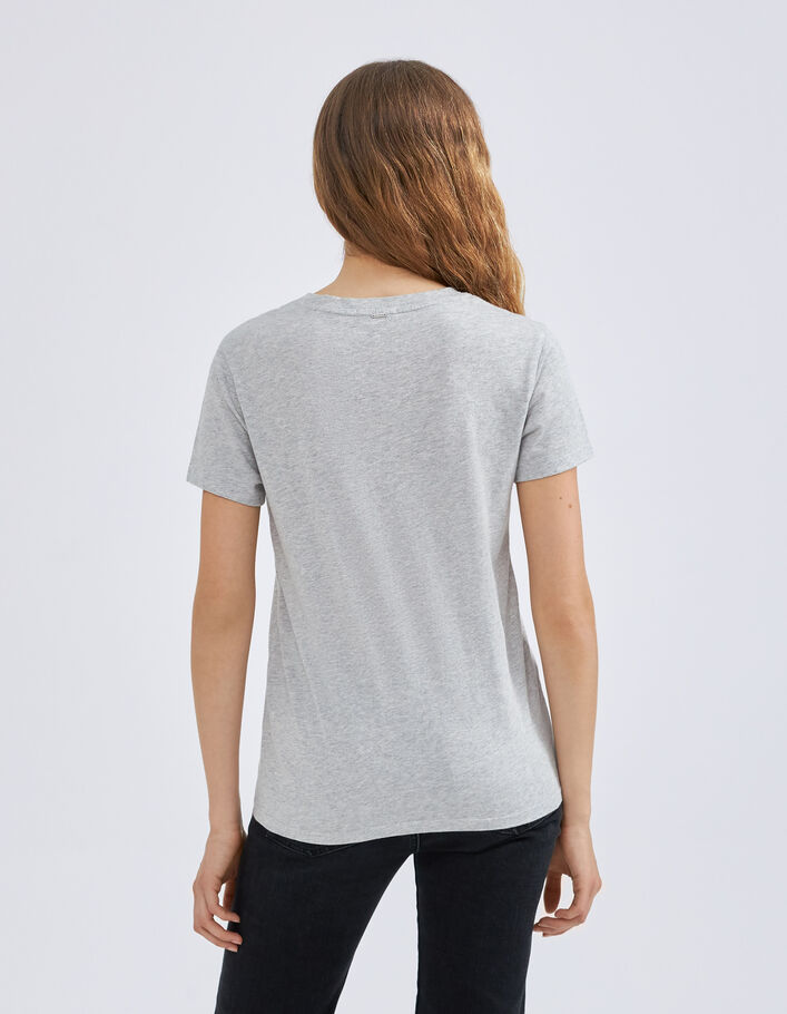 Tee-shirt gris message forme bouche Femme