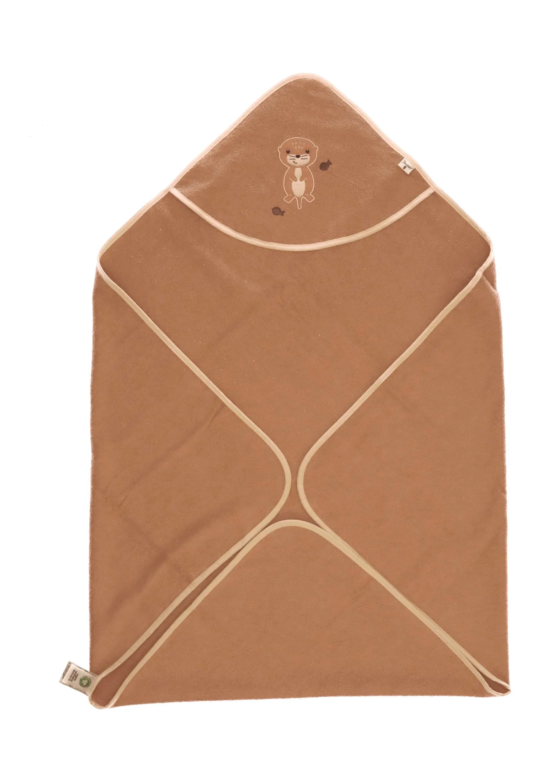 GOTS Badetuch 100x100 Otter Otti uni in Braun