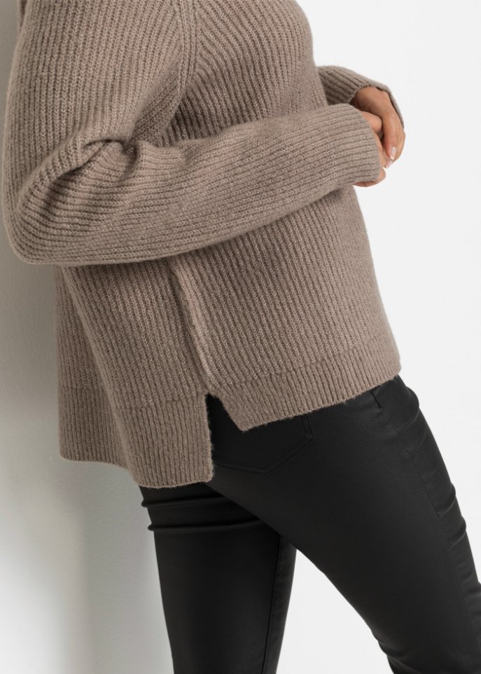 Strickpullover mit Polokragen