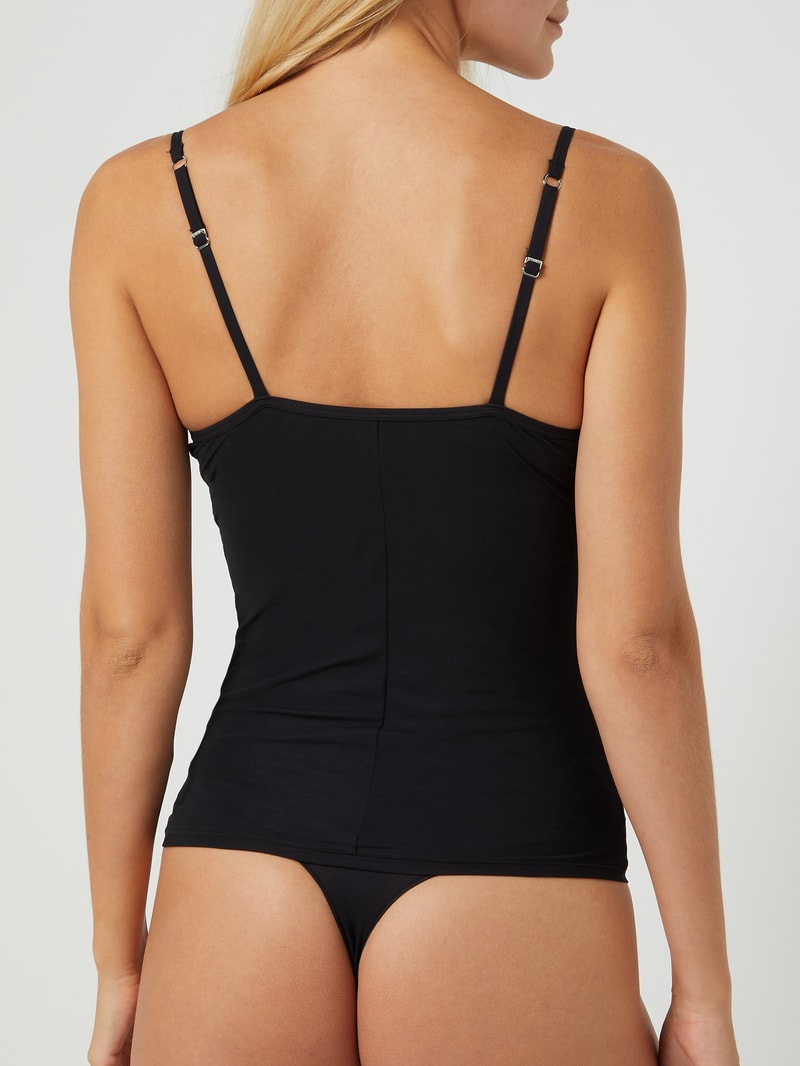 Unterhemd im 2-in-1-Look Modell 'Allure'- wattiert in schwarz