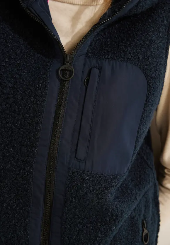 CECIL Weste in Curly Wolloptik