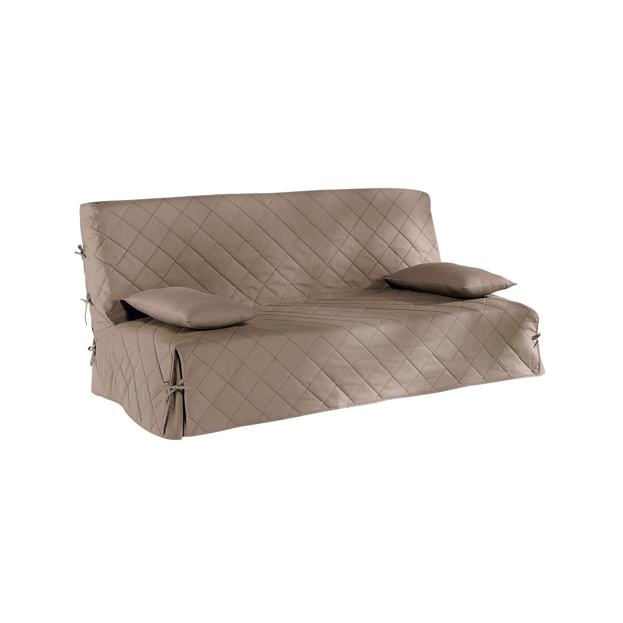 Housse clic-clac standard matelassée coton bachette uni
