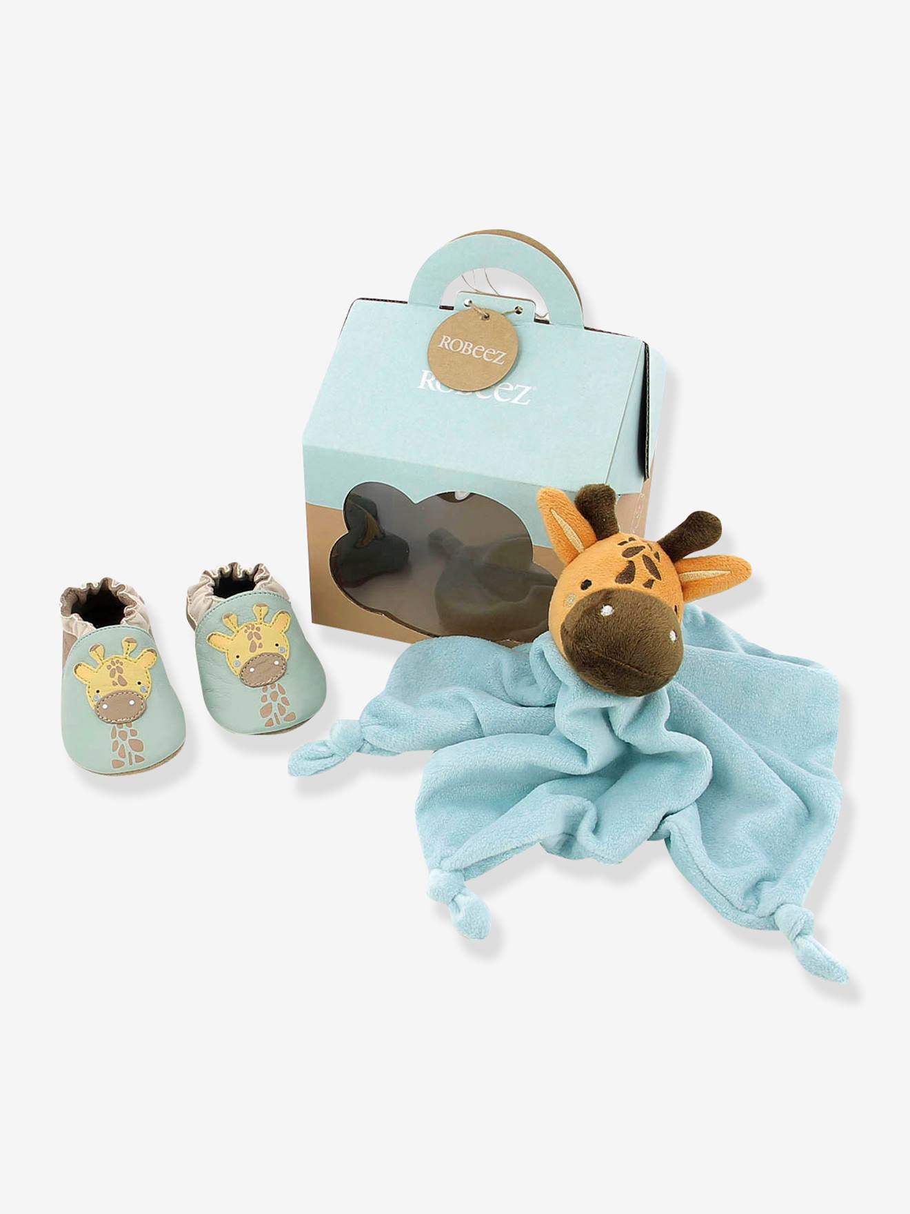 Robeez Baby Geschenk-Set: Krabbelschuhe & Schmusetuch ROBEEZ - aqua