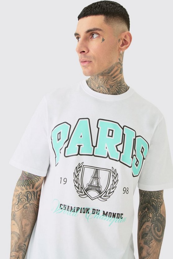 Tall T-Shirt mit Paris Print
