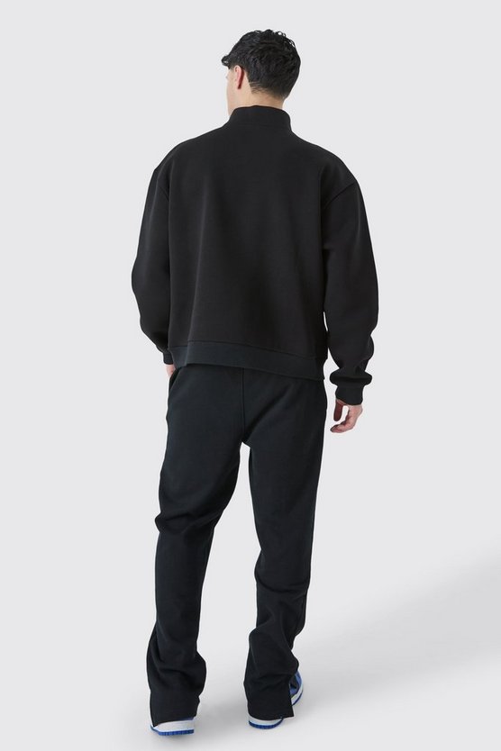 Kastiges Oversize Sweatshirt mit 1/4 Reißverschluss