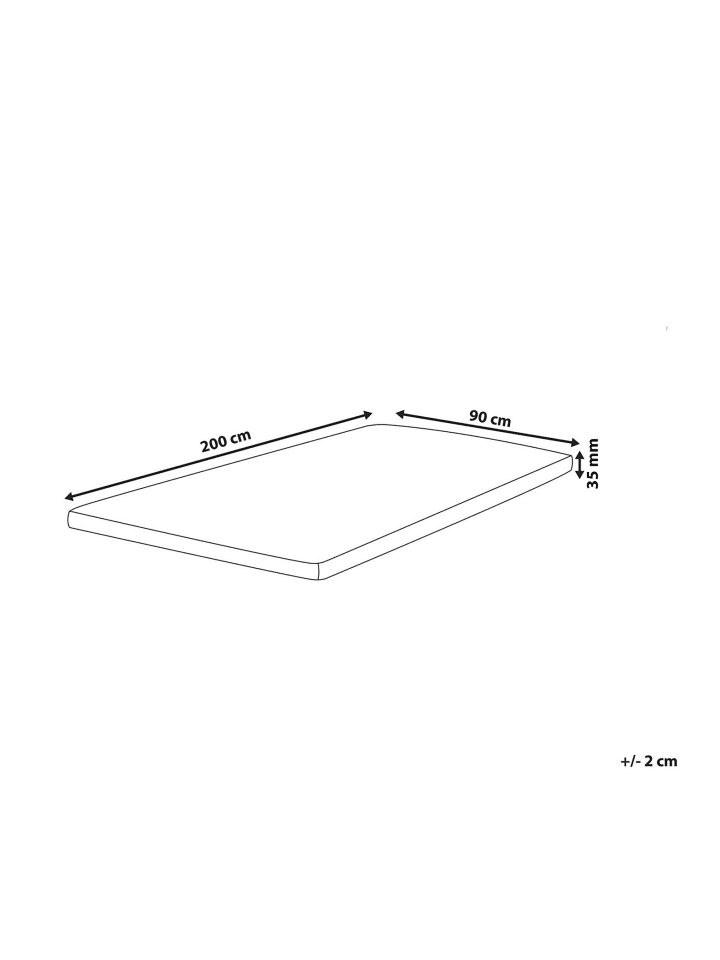Beliani Topper RESTFUL in Weiß - (W) 90 x (H) 3.5 x (L) 200 cm günstig kaufen onesize