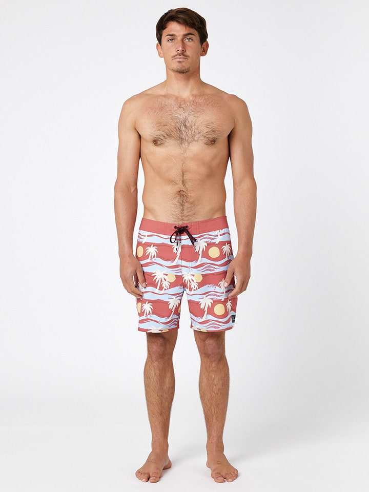 Rip Curl Badeshorts in Rot/ Hellblau günstig kaufen