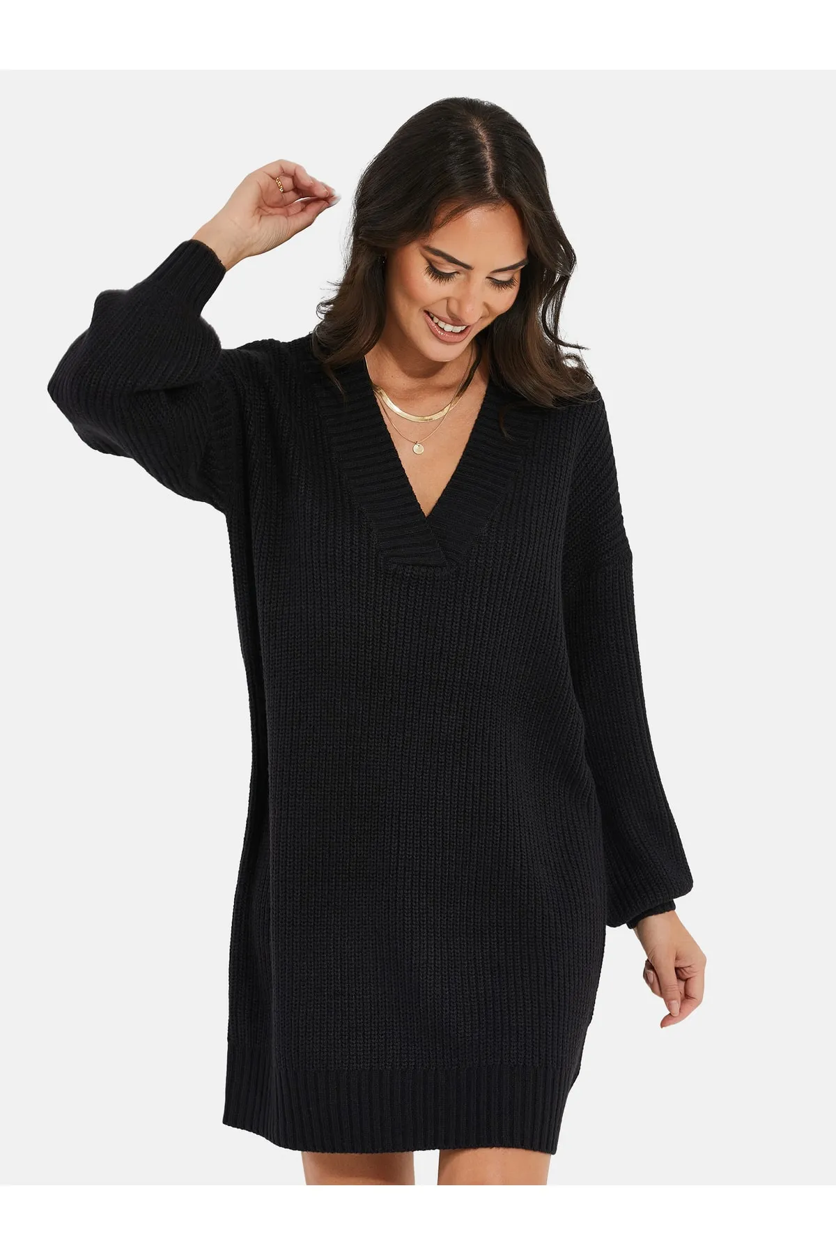 Threadbare  Kleid - Schwarz - Strickkleid