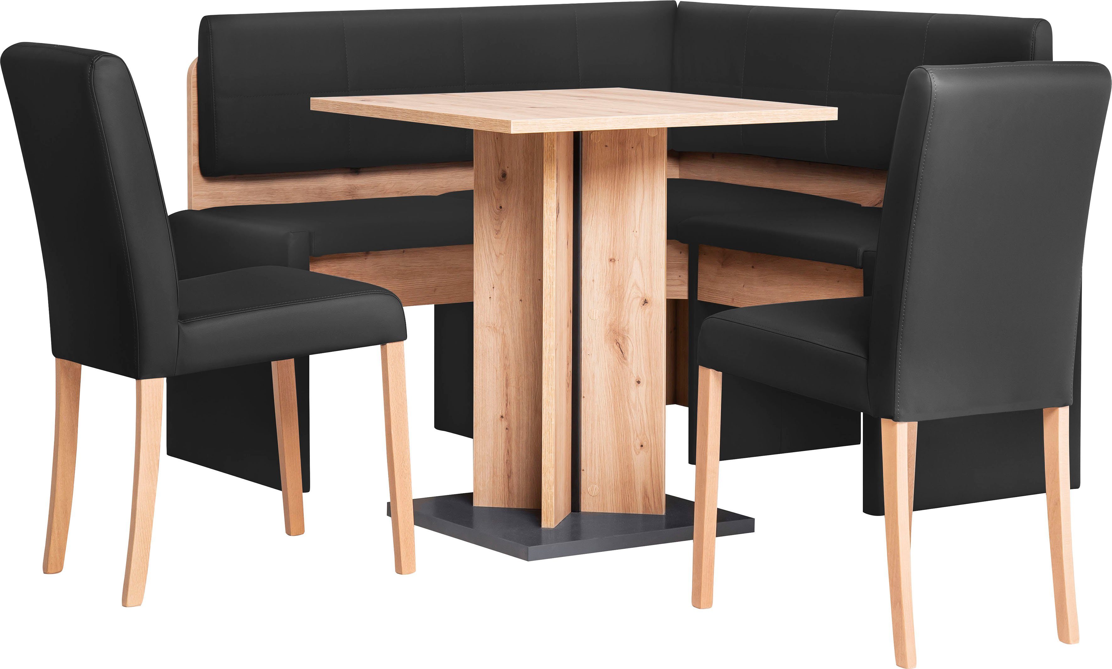 Home affaire 4-Fußstuhl Sofi (Set, 2 St), Gestell Buche Massivholz lackiert