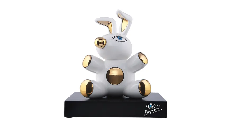 Goebel Figur Mauro Bergonzoli - Magic Bunny weiß, gold, schwarz