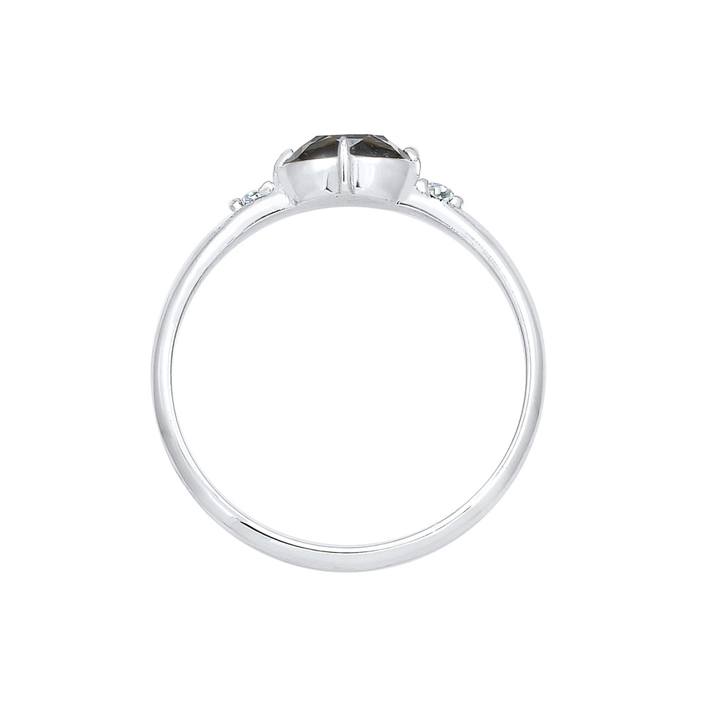 Elli Elli Bague Femme Simple et Élegante avec Cristaux en Argent Sterling 925 Bague