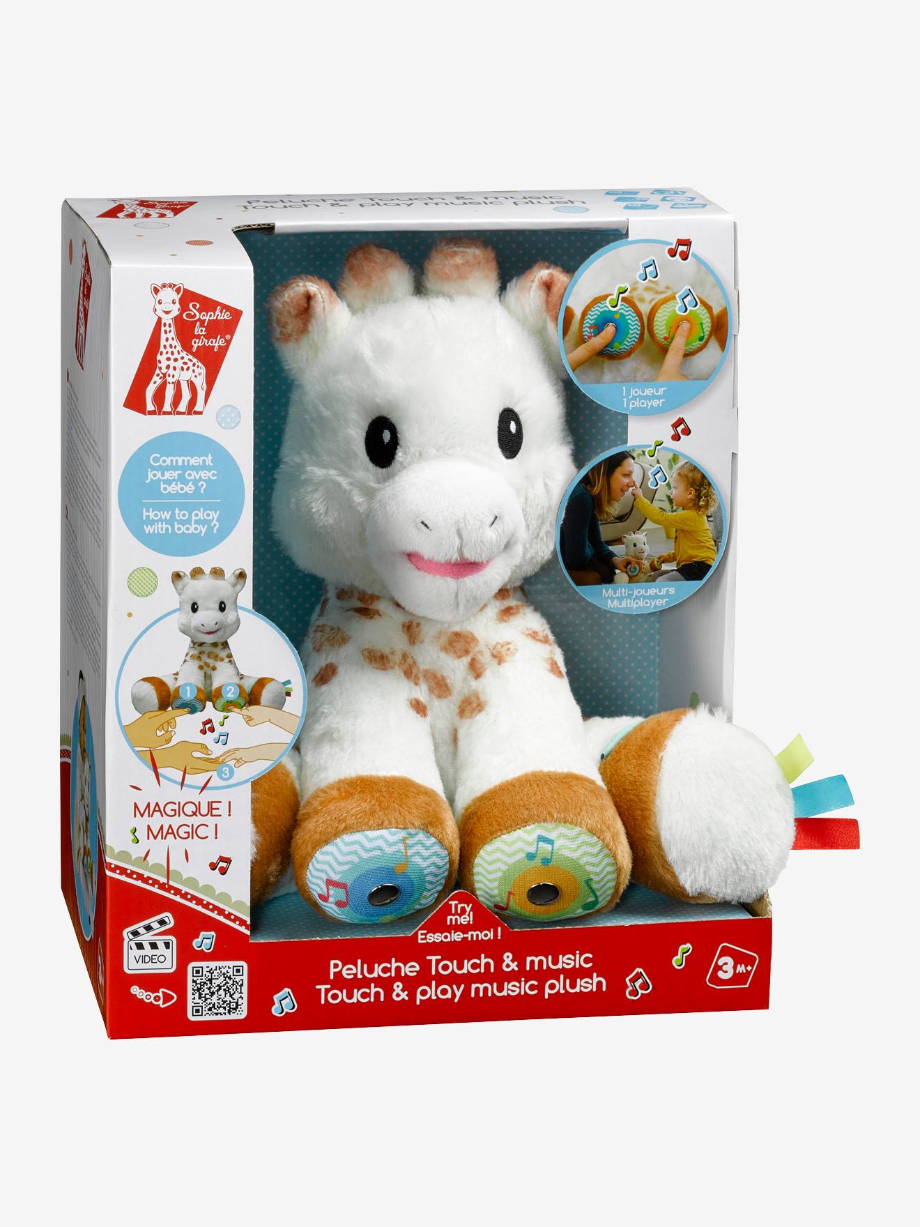 Peluche Sophie la girafe touch and music VULLI blanc