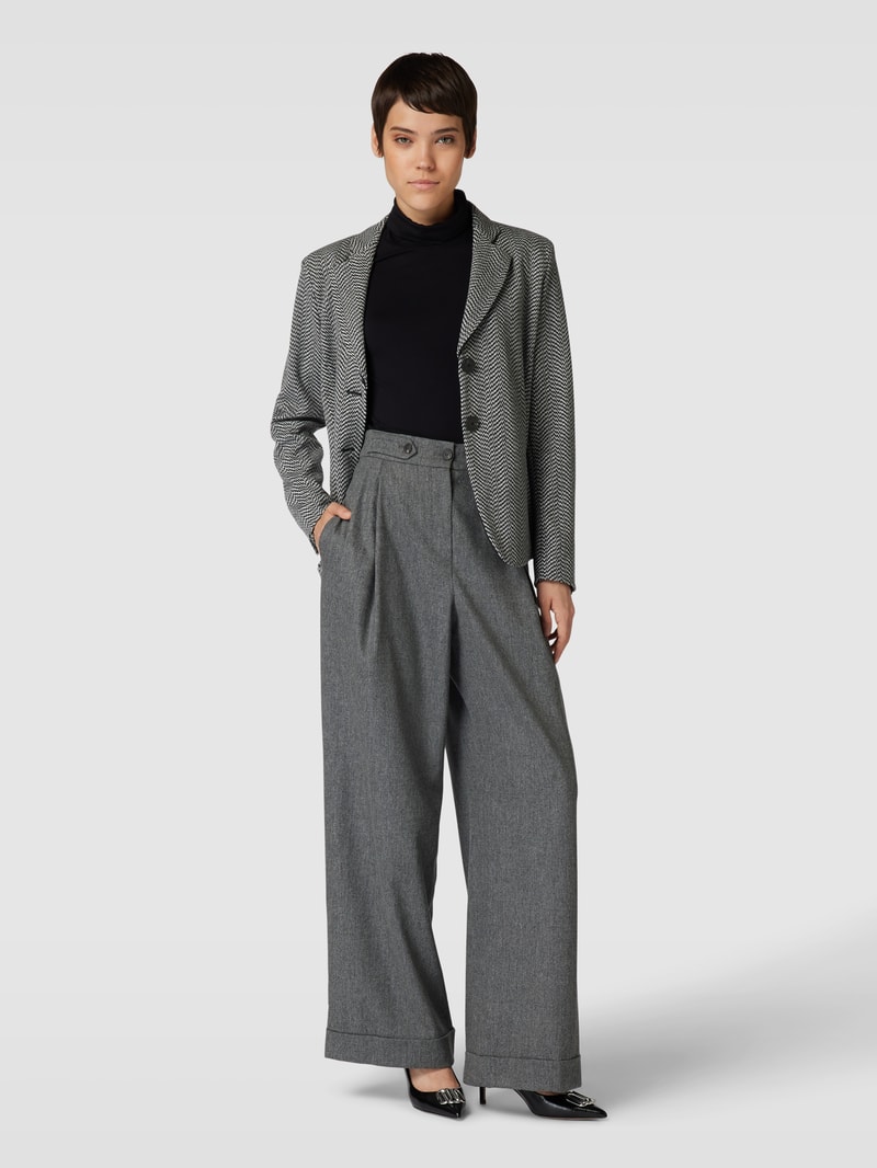 Blazer mit Zickzack-Muster in mittelgrau