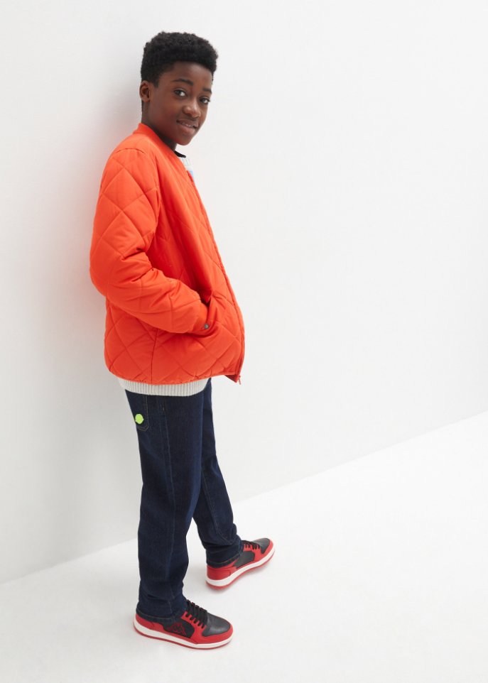 Jungen Jeans mit Applikation, Tapered Fit
