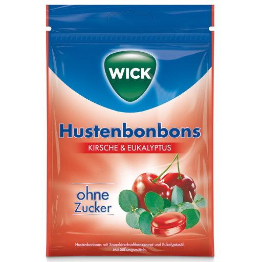 WICK Wildkirsche & Eukalyptus Bonbons o.Zucker Btl  72 g  Bonbons