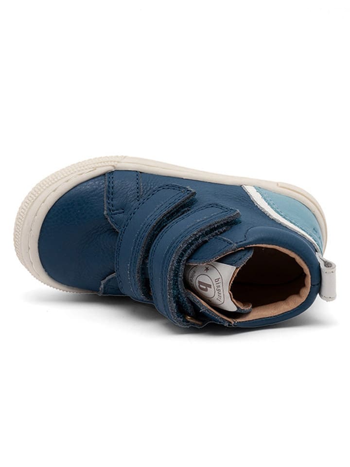 bisgaard Leder-Sneakers in Blau/ Hellblau/ Weiß günstig kaufen