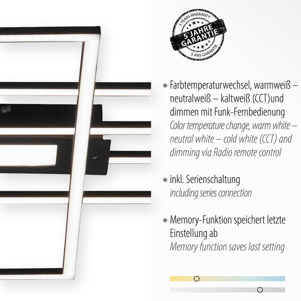 LED-Deckenleuchte Mina, 98,9 x 69,4 cm