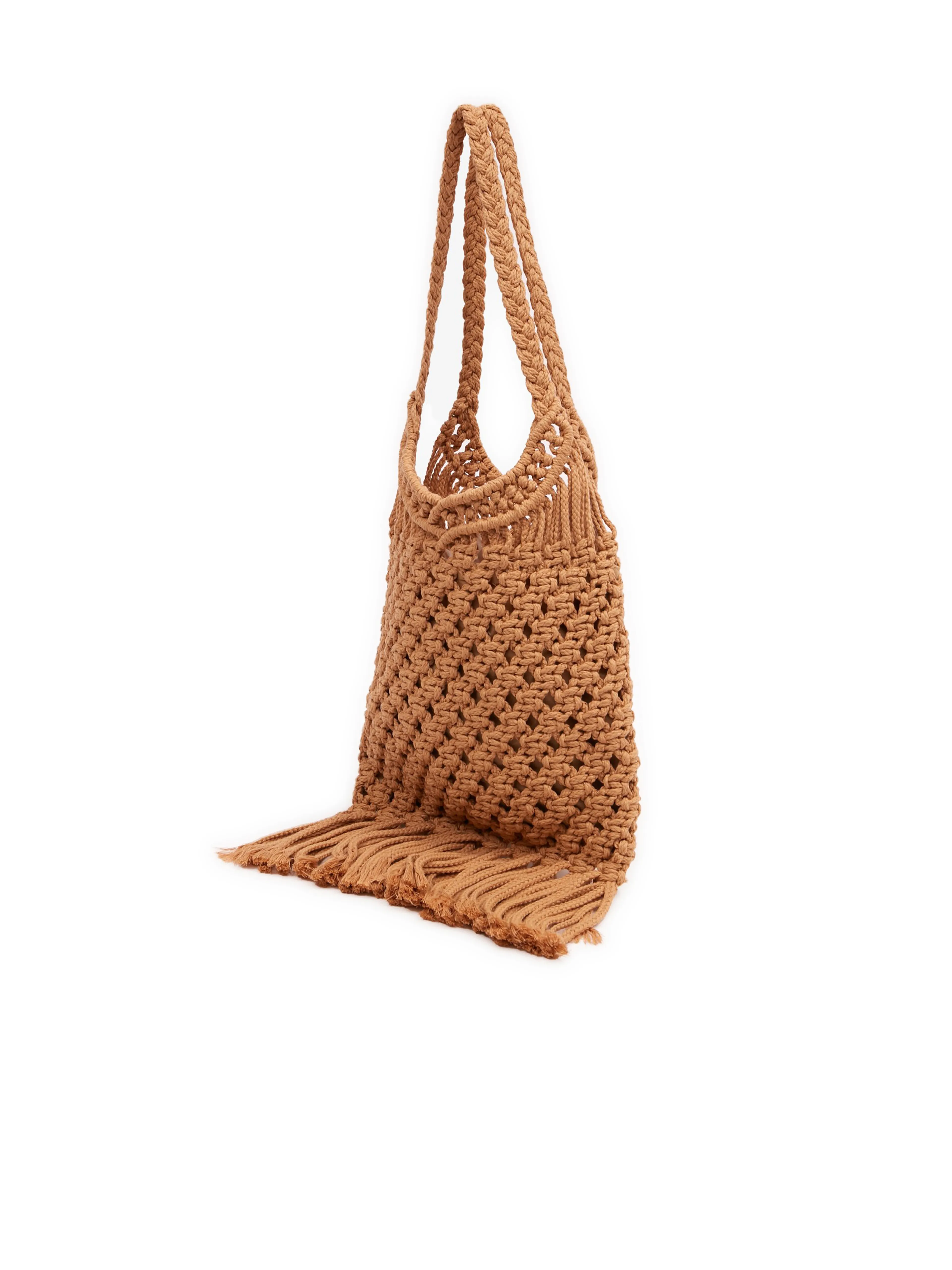 Braune Damenstricktasche mit dekorativem Detail ORSAY