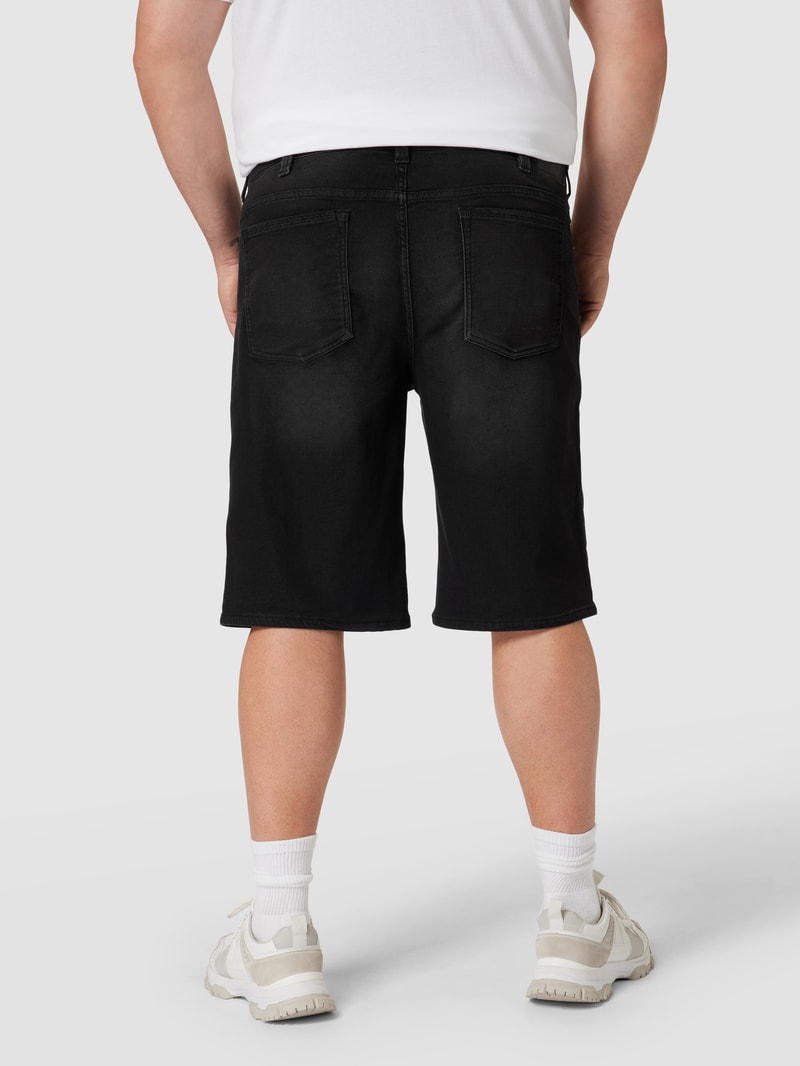 PLUS SIZE Straight Fit Jeansshorts im Used-Look in anthrazit