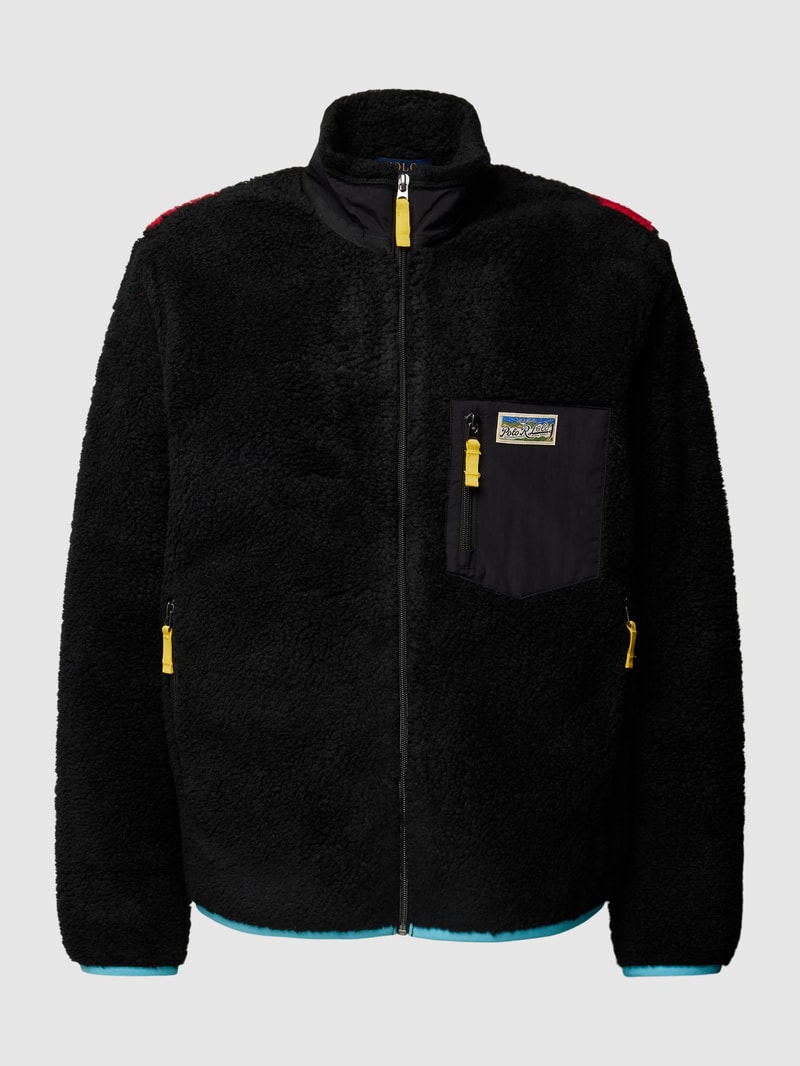 Jacke aus Teddyfell in schwarz