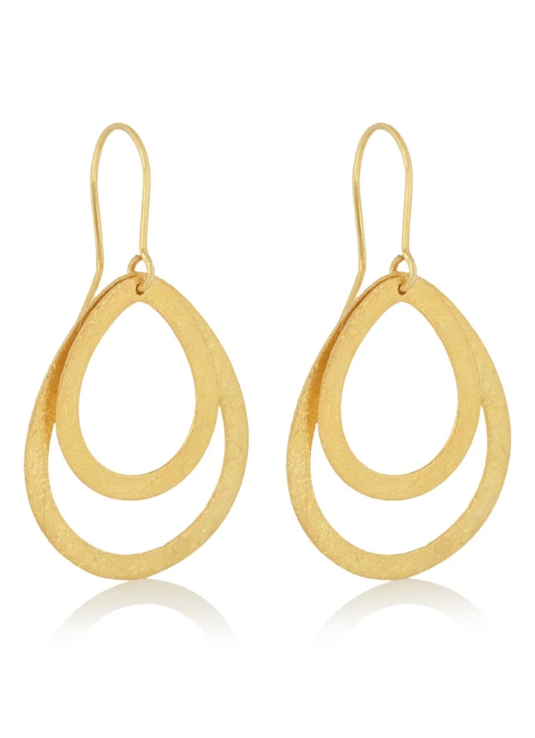 Pernille Corydon Double Drop earrings gilt