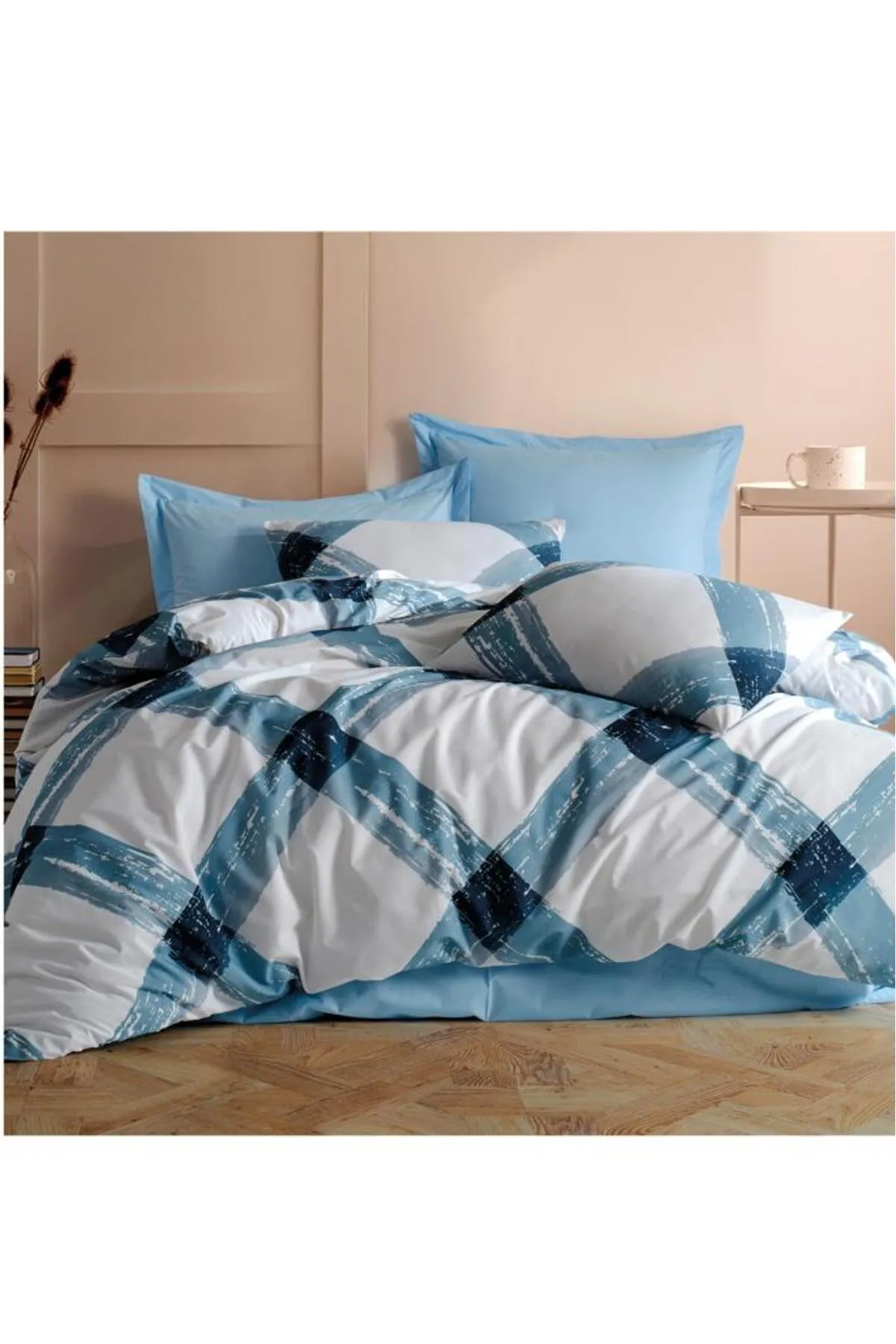 Çeyiz Diyarı  Andri Bettwäsche-Set für Doppelbett, Blau