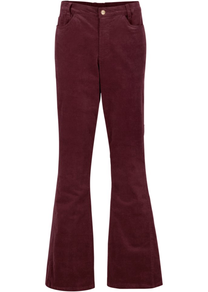 Stretch-Cord-Schlaghose mit High-Waist-Bequembund