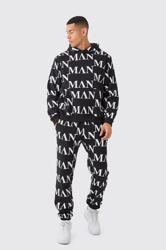 Man Roman Trainingsanzug mit Print und Kapuze
