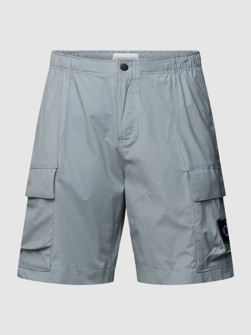 Cargoshorts mit Label-Stitching in mittelgrau