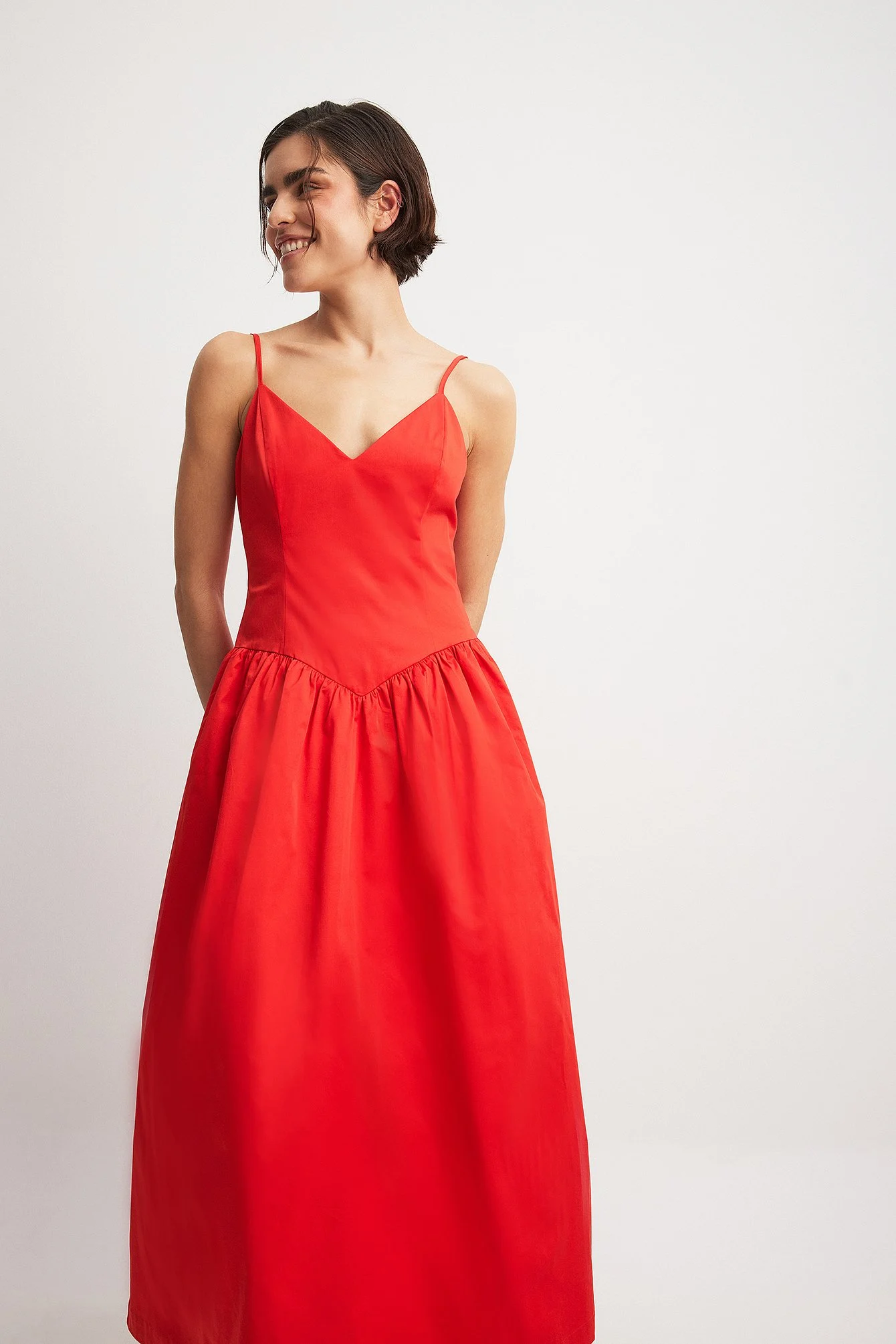 Midikleid mit voluminösem Rock