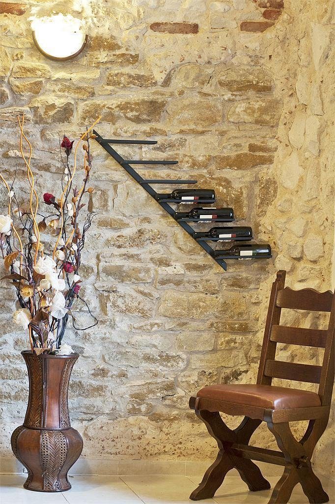 DanDiBo Weinregal DanDiBo Weinregal Metall Schwarz Diagon 100 cm Flaschenhalter Flaschenständer Wandregal