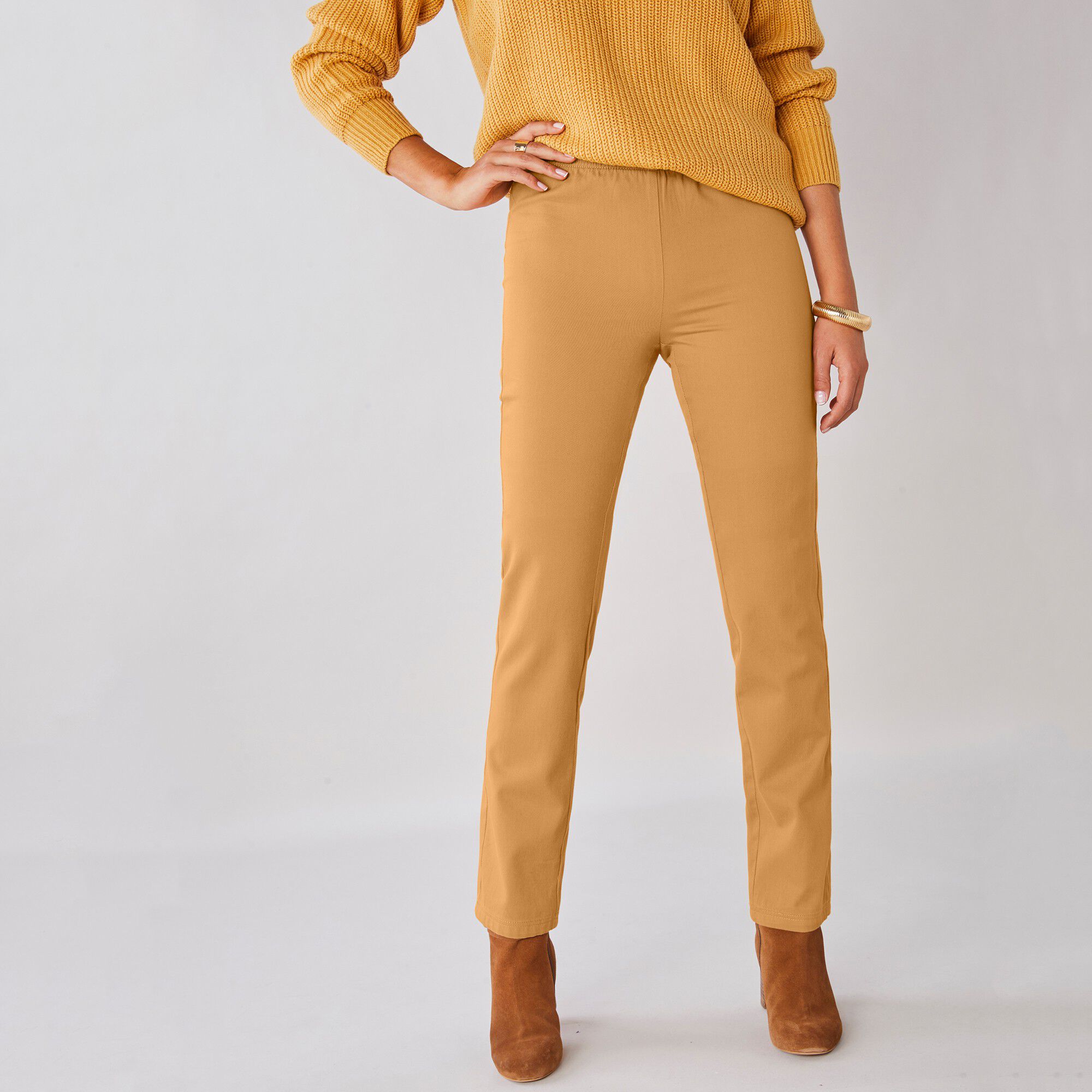 Pantalon sculptant effet ventre plat taille élastiquée